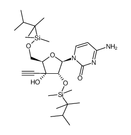 1-(2,5-bis-O-dimethylthexylsilyl-3-C-ethynyl-1-β-D-ribofuranosyl)cytosine Structure