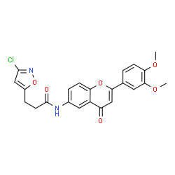 3-(3-Chloro-1,2-oxazol-5-yl)-N-[2-(3,4-dimethoxyphenyl)-4-oxo-4H-chromen-6-yl]propanamide Structure