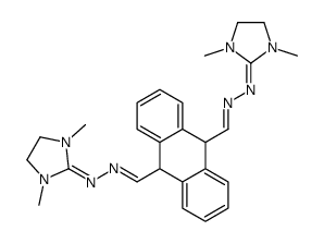 (E)-N-[(E)-[10-[(E)-[(1,3-dimethylimidazolidin-2-ylidene)hydrazinylidene]methyl]-9,10-dihydroanthracen-9-yl]methylideneamino]-1,3-dimethylimidazolidin-2-imine结构式