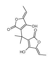 2,2'-isopropylidenebis[4-ethylidene-3-hydroxyfuran-2(5H)-one]结构式
