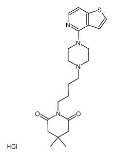 4,4-dimethyl-1-<4-<4-(thieno<3,2-c>pyridin-4-yl)-1-piperazinyl>butyl>-2,6-piperidinedione hydrochloride结构式