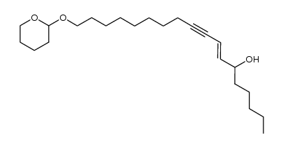 (E)-18-[(tetrahydro-2H-pyran-2-yl)-oxy]-octadec-7-en-9-yn-6-ol结构式