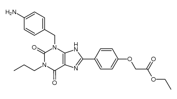 ethyl 2-(4-(3-(4-aminobenzyl)-2,6-dioxo-1-propyl-2,3,6,9-tetrahydro-1H-purin-8-yl)phenoxy)acetate Structure