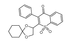 3-phenyl-2-(1,4-dioxaspiro[4.5]decan-2-yl)-4H-thiochromen-4-one 1,1-dioxide Structure