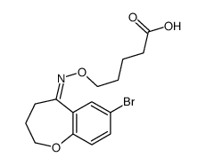 5-[(E)-(7-bromo-3,4-dihydro-2H-1-benzoxepin-5-ylidene)amino]oxypentanoic acid Structure