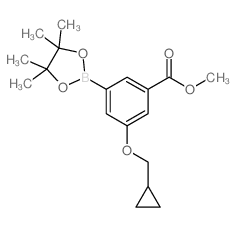 METHYL 3-(CYCLOPROPYLMETHOXY)-5-(4,4,5,5-TETRAMETHYL-1,3,2-DIOXABOROLAN-2-YL)BENZOATE Structure