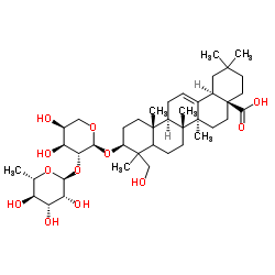 3-[[2-O-(α-L-Rhamnopyranosyl)-α-L-arabinopyranosyl]oxy]-23-hydroxyolean-12-en-28-oic acid Structure