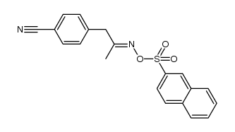 4-(2-(((naphthalen-2-ylsulfonyl)oxy)imino)propyl)benzonitrile Structure