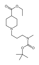 1-3-(叔丁氧基羰基-甲基-氨基)-丙基-哌啶- 4-羧酸乙酯结构式