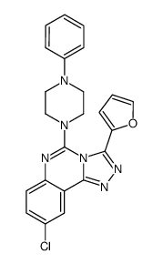 9-Chloro-3-furan-2-yl-5-(4-phenyl-piperazin-1-yl)-[1,2,4]triazolo[4,3-c]quinazoline Structure