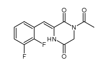 (Z)-1-acetyl-3-(2,3-difluorobenzylidene)-piperazine-2,5-dione结构式