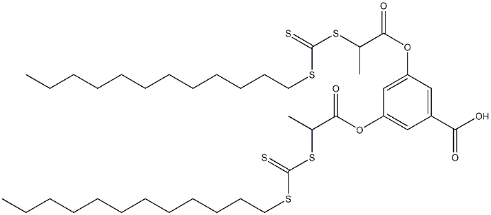 3,5-Bis(2-dodecylthiocarbonothioylthio-1-oxopropoxy)benzoic acid结构式