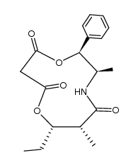 (2S,3R,6R,7S)-7-ethyl-3,6-dimethyl-2-phenyl-1,8-dioxa-4-azacycloundecane-5,9,11-trione Structure