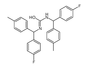 1,3-bis[(4-fluorophenyl)-(4-methylphenyl)methyl]urea structure