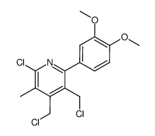 6-chloro-3,4-bis(chloromethyl)-2-(3,4-dimethoxyphenyl)-5-methylpyridine Structure