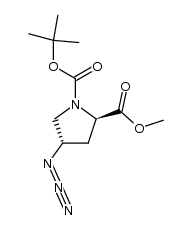 1N-tert-butoxycarbonyl-2(R)-carbomethoxy-4(S)-azidopyrrolidine Structure