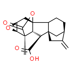 (4bβ)-2β,3β-Epoxy-4aα-hydroxy-1-methyl-8-methylenegibbane-1α,10β-dicarboxylic acid 1,4a-lactone Structure