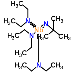 (叔丁基酰亚胺)三(二乙氨基)铌(V)结构式