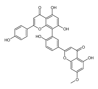 5,7-dihydroxy-8-[2-hydroxy-5-(5-hydroxy-7-methoxy-4-oxo-4H-1-benzopyran-2-yl)phenyl]-2-(4-hydroxyphenyl)-4-benzopyrone结构式
