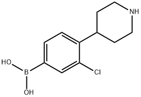 4-(Piperidin-4-yl)-3-chlorophenylboronic acid Structure