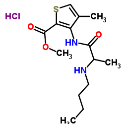 Methyl 3-[(N-butylalanyl)amino]-4-methyl-2-thiophenecarboxylate hydrochloride (1:1) Structure