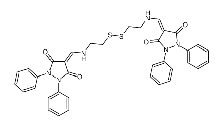 4-[[2-[2-[(3,5-dioxo-1,2-diphenylpyrazolidin-4-ylidene)methylamino]ethyldisulfanyl]ethylamino]methylidene]-1,2-diphenylpyrazolidine-3,5-dione结构式
