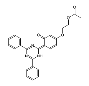2-[4-(4,6-diphenyl-1H-1,3,5-triazin-2-ylidene)-3-oxocyclohexa-1,5-dien-1-yl]oxyethyl acetate结构式