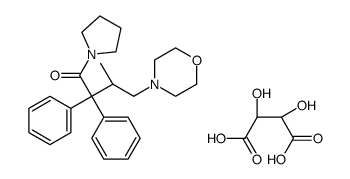 (2R,3R)-2,3-dihydroxybutanedioic acid,(3S)-3-methyl-4-morpholin-4-yl-2,2-diphenyl-1-pyrrolidin-1-ylbutan-1-one Structure
