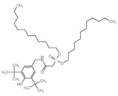 Phosphonic acid,[[(3,5-di-tert-butyl-4-hydroxybenzyl)carbamoyl]methyl]-, didodecyl ester (8CI)结构式