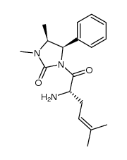 (2S,4'S,5'R)-2-amino-1-(3',4'-dimethyl-2'-oxo-5'-phenyl-1'-imidazolydinyl)-5-methyl-4-hexen-1-one结构式