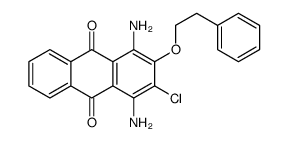 1,4-diamino-2-chloro-3-(2-phenylethoxy)anthracene-9,10-dione结构式