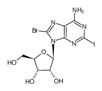 8-bromo-2-iodoadenosine结构式