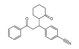 4-[3-oxo-1-(2-oxocyclohexyl)-3-phenylpropyl]benzonitrile Structure