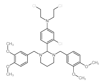 4-[1,3-bis[(3,4-dimethoxyphenyl)methyl]-1,3-diazinan-2-yl]-3-chloro-N,N-bis(2-chloroethyl)aniline picture