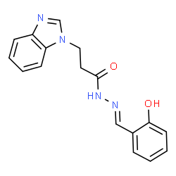 (E)-3-(1H-benzo[d]imidazol-1-yl)-N-(2-hydroxybenzylidene)propanehydrazide结构式