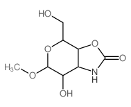 5-hydroxy-2-(hydroxymethyl)-4-methoxy-3,9-dioxa-7-azabicyclo[4.3.0]nonan-8-one结构式
