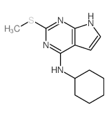 7H-Pyrrolo[2,3-d]pyrimidin-4-amine,N-cyclohexyl-2-(methylthio)- Structure