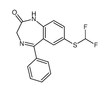 7-difluoromethylsulfanyl-5-phenyl-1,3-dihydro-benzo[e][1,4]diazepin-2-one结构式