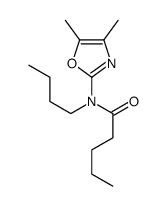 N-butyl-N-(4,5-dimethyl-1,3-oxazol-2-yl)pentanamide结构式
