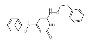 2(1H)-Pyrimidinone, 5,6-dihydro-4,6-bis[(2-phenylethoxy)amino]- structure