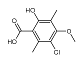 3-chloro-6-hydroxy-4-methoxy-2,5-dimethyl-benzoic acid Structure