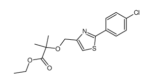 2-[2-(4-chloro-phenyl)-thiazol-4-ylmethoxy]-2-methyl-propionic acid ethyl ester Structure