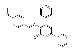 1-[(4-methoxyphenyl)methylideneamino]-4,6-diphenylpyridin-2-one结构式