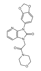 4-[(3-benzo[1,3]dioxol-5-yl-2-oxo-2,3-dihydro-imidazo[4,5-b]pyridin-1-yl)-acetyl]-morpholine Structure