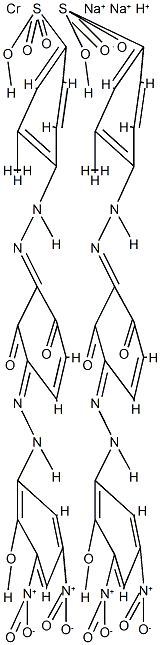 disodium hydrogen bis[4-[[2,6-dihydroxy-3-[(2-hydroxy-3,5-dinitrophenyl)azo]phenyl]azo]-3-methylbenzenesulphonato(3-)]chromate(3-) structure