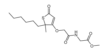 (+/-)-(5-methyl-5-hexyl-2-oxothiophen-4-yloxy)acetyl methyl glycinate结构式