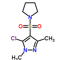 5-CHLORO-1,3-DIMETHYL-4-(TETRAHYDRO-1H-PYRROL-1-YLSULPHONYL)-1H-PYRAZOLE结构式