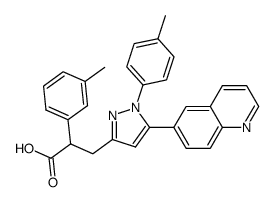 3-(5-Quinolin-6-yl-1-p-tolyl-1H-pyrazol-3-yl)-2-m-tolyl-propionic acid Structure