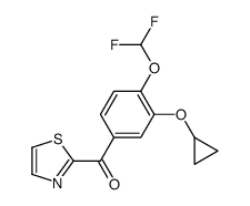 [3-cyclopropyloxy-4-(difluoromethoxy)phenyl]-(1,3-thiazol-2-yl)methanone结构式