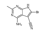 4-amino-6-bromo-2-methyl-7H-pyrrolo[2,3-d]pyrimidine-5-carbonitrile结构式